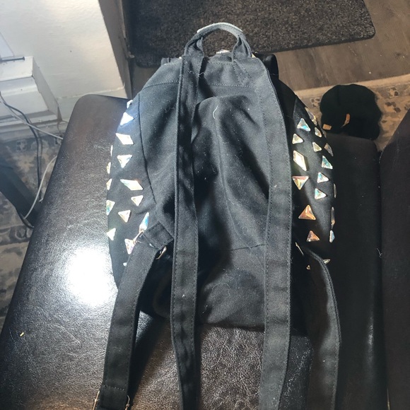 victory secret pink Women’s Black Mini Backpack with Large Gem Stones - Picture 9 of 16